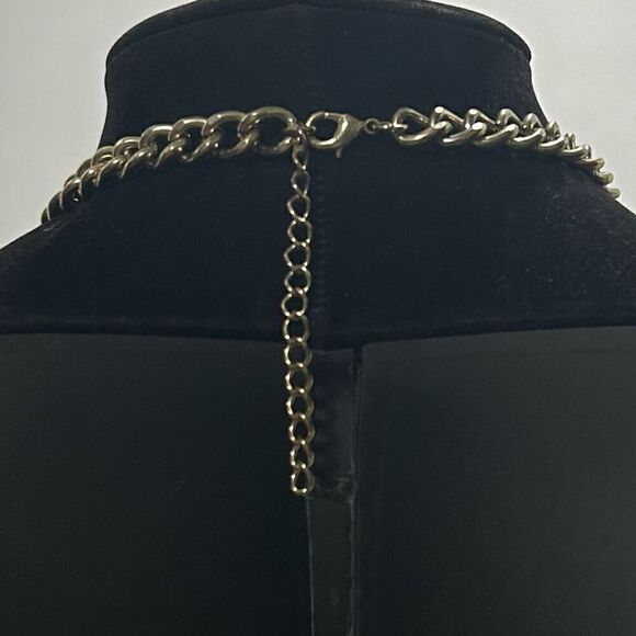 Vtg Statement Necklace Adjustable Multicolor Cluster Stone & Beads Chunky Chain - Picture 5 of 8